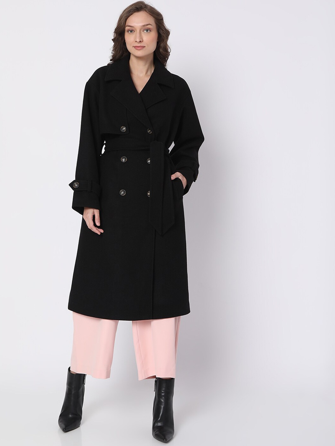 

Vero Moda Women Black Solid Trench Coats