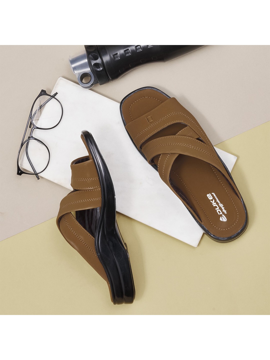 

Duke Men Beige Comfort Sandals