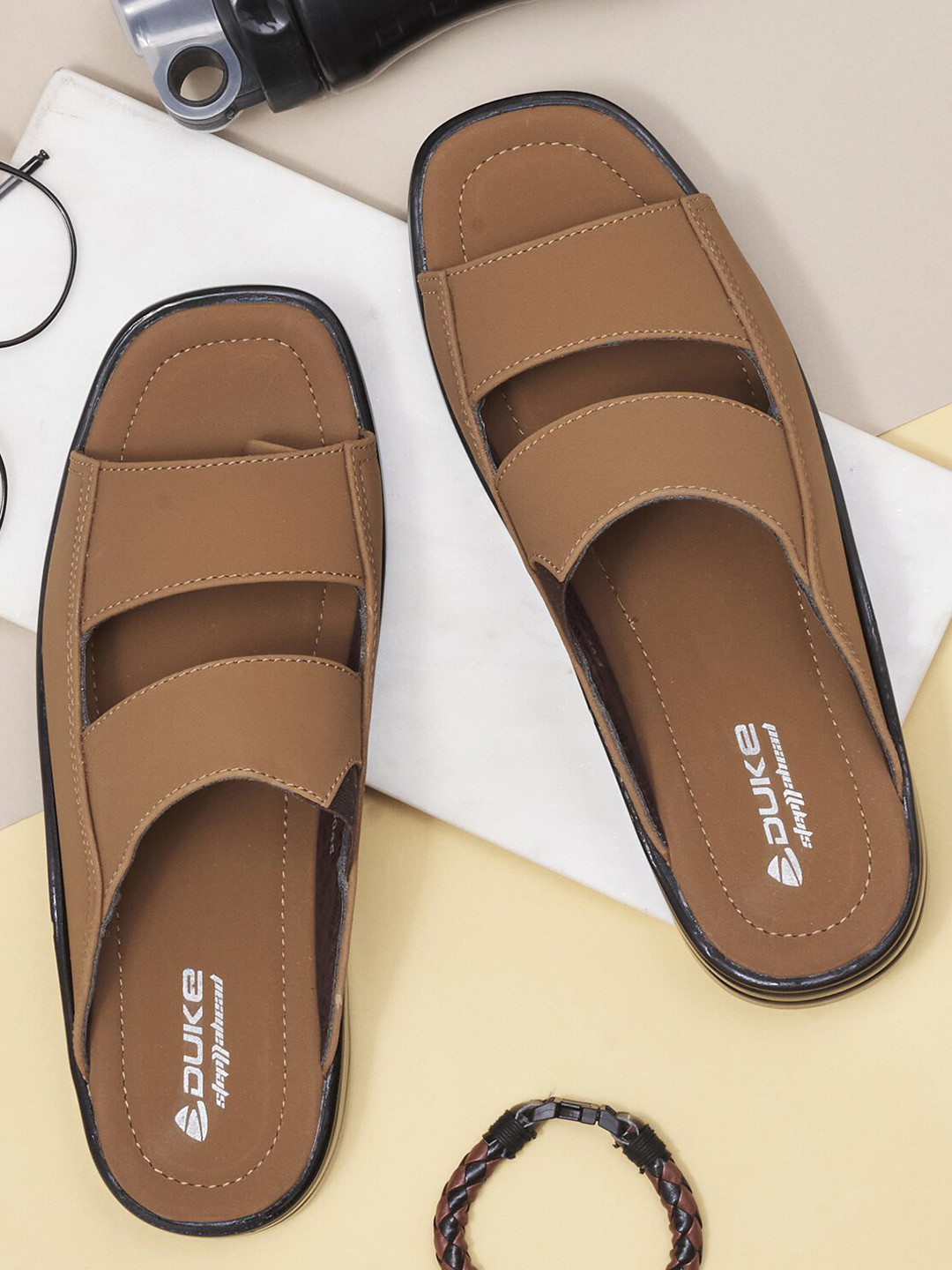 

Duke Men Beige Comfort Sandals
