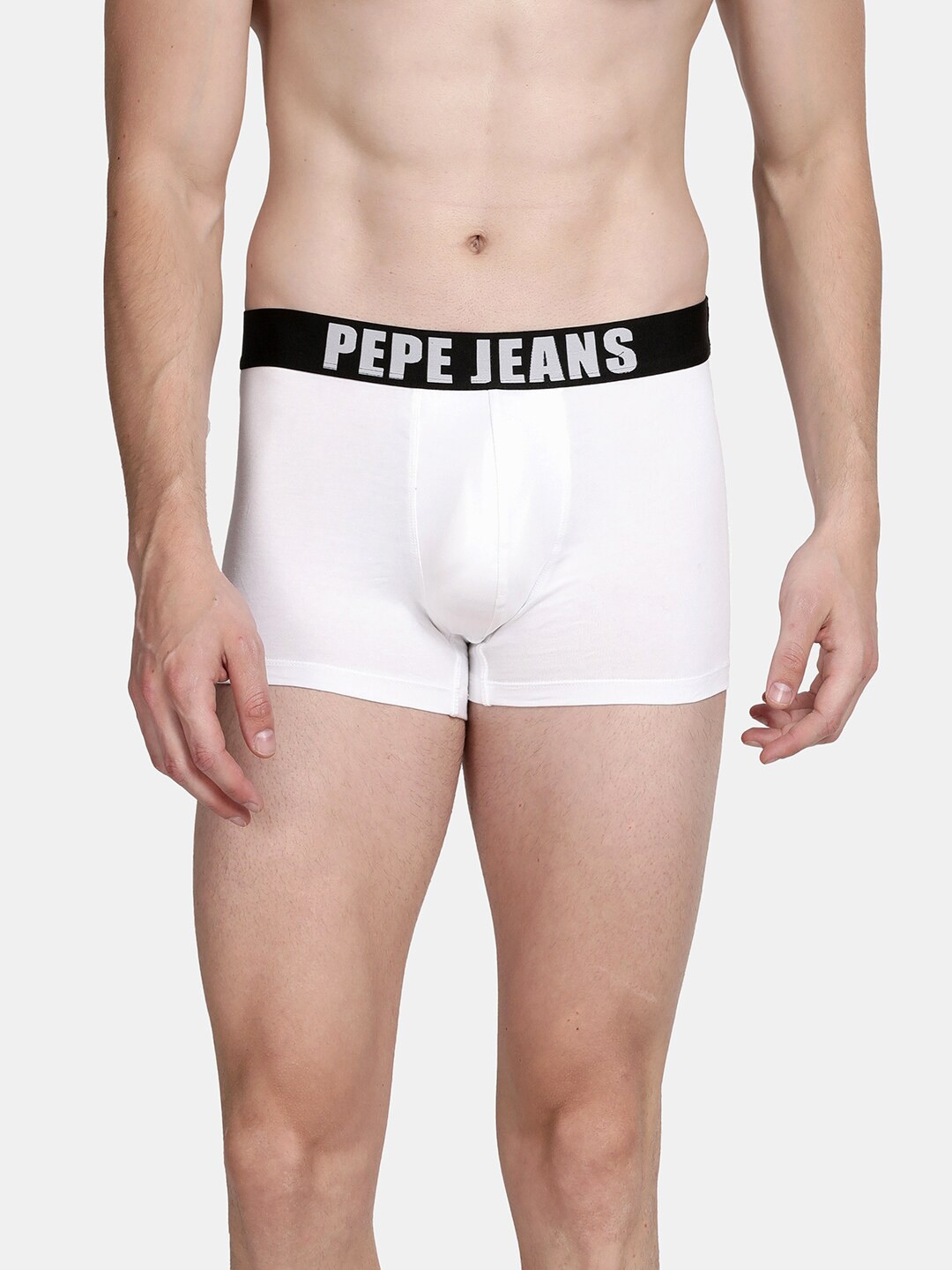 

Pepe Jeans Men White Solid Cotton Trunk