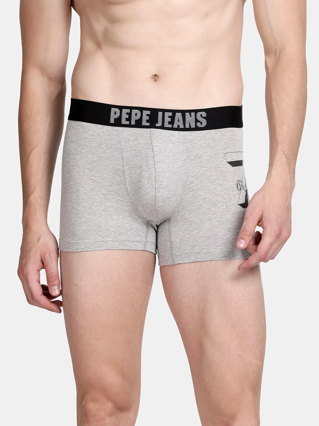

Pepe Jeans Men Grey Solid Cotton Trunk OPT07