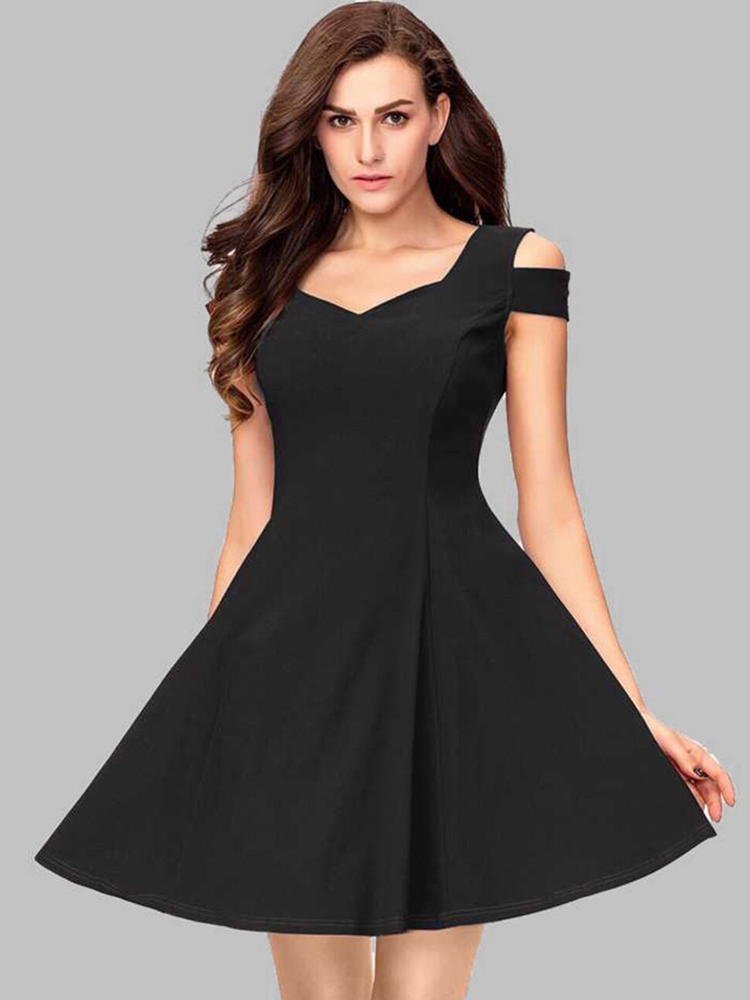

ADDYVERO Women Black A-line Dress