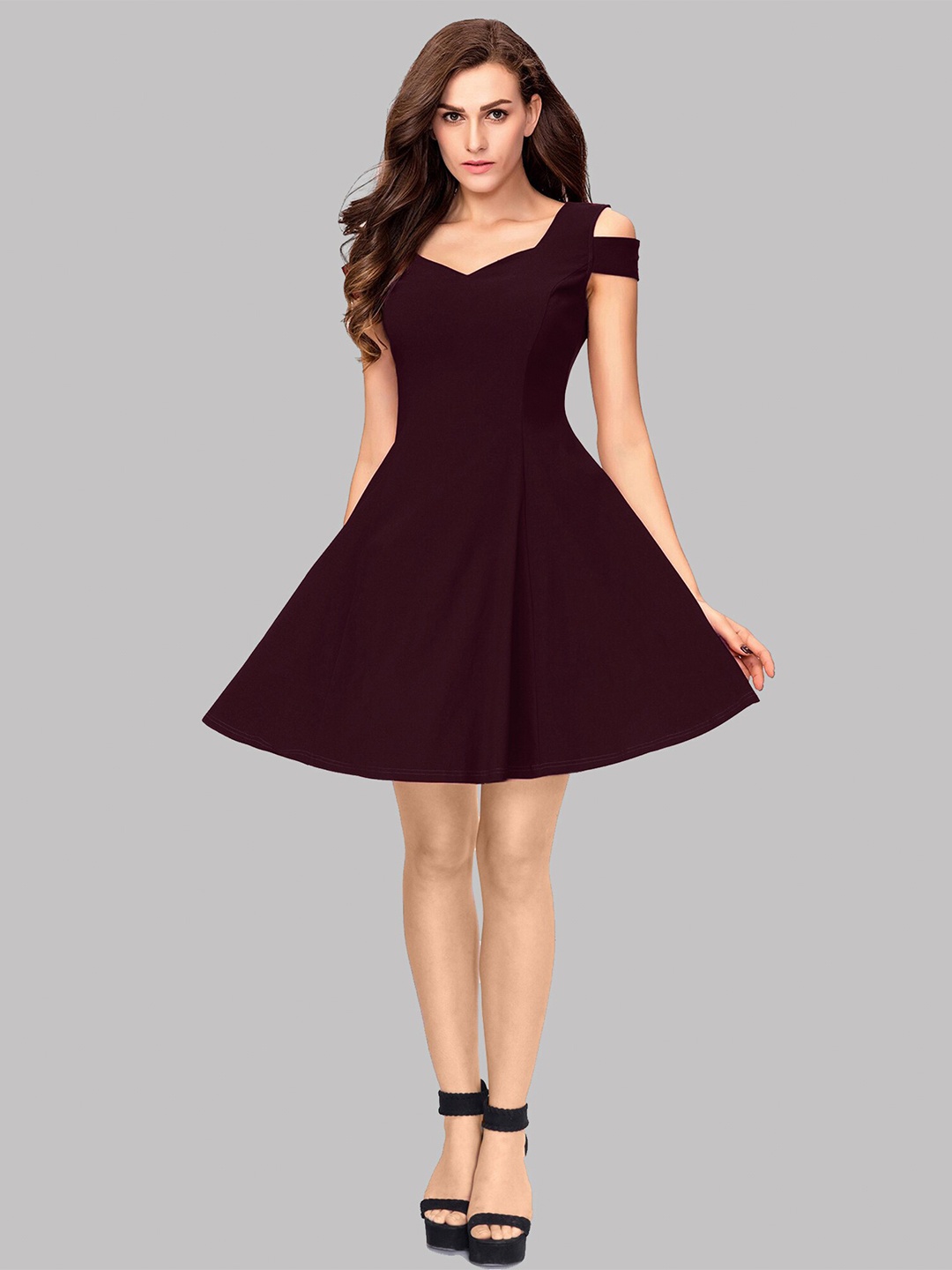

ADDYVERO Maroon Dress
