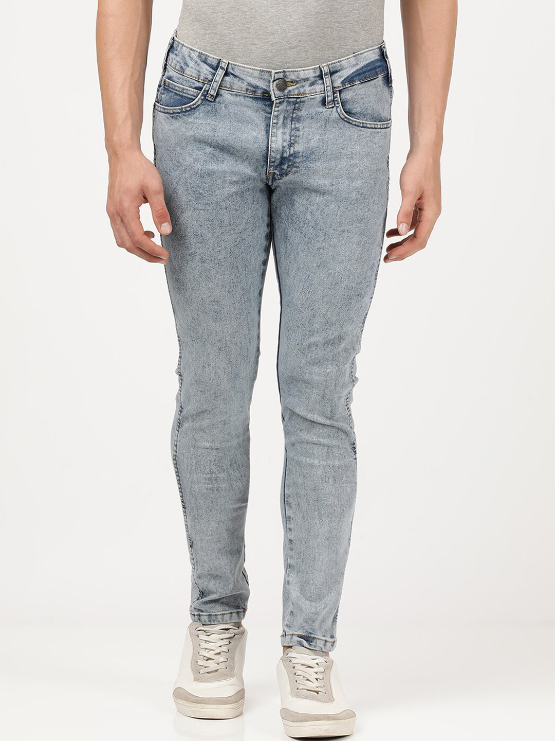 

Wrangler Men Blue Vegas Skinny Fit Low-Rise Heavy Fade Stretchable Jeans