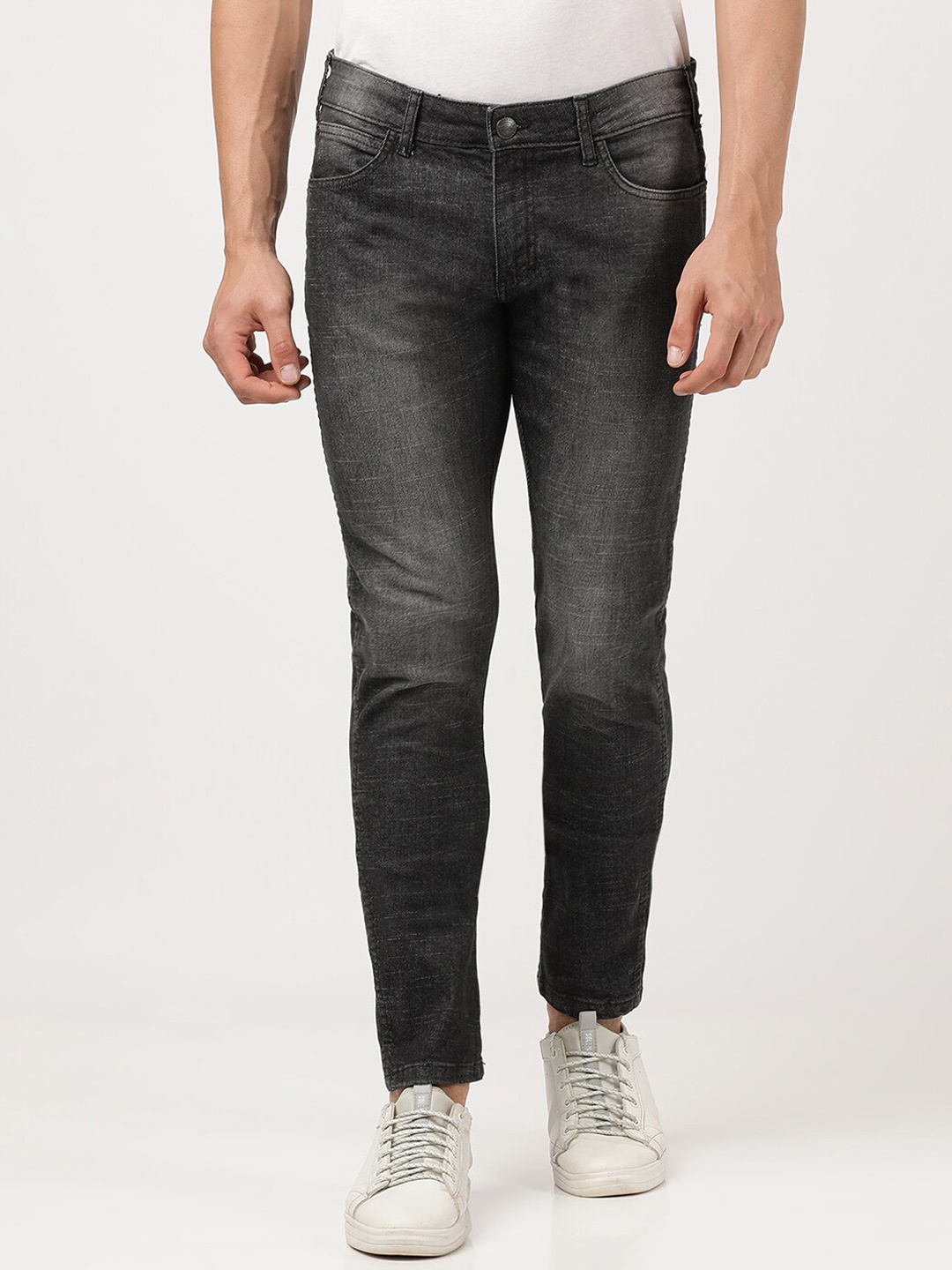 

Wrangler Men Grey Vegas Skinny Fit Low-Rise Heavy Fade Stretchable Jeans