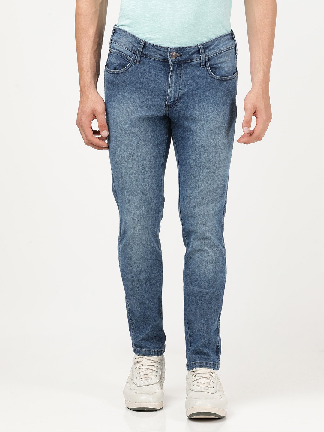 

Wrangler Men Blue Skanders Slim Fit Low-Rise Heavy Fade Stretchable Jeans