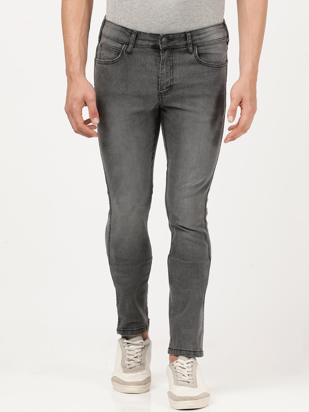 

Wrangler Men Grey Skanders Slim Fit Low-Rise Heavy Fade Stretchable Jeans