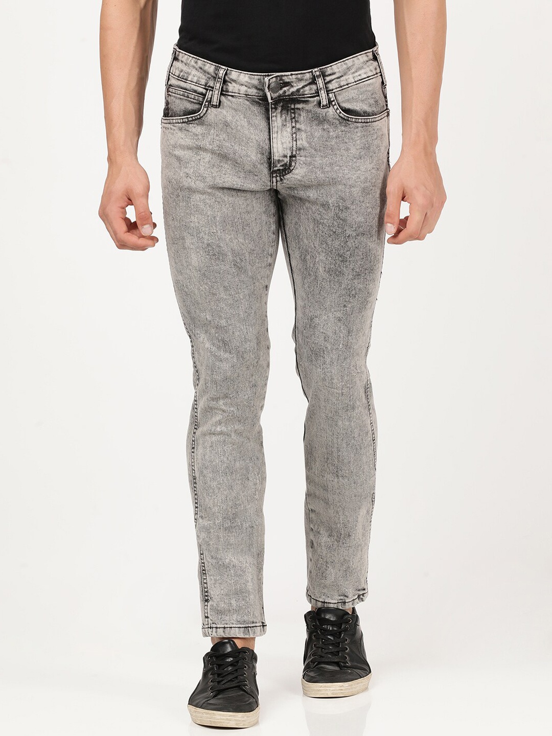 

Wrangler Men Grey Slim Fit Low-Rise Stretchable Jeans