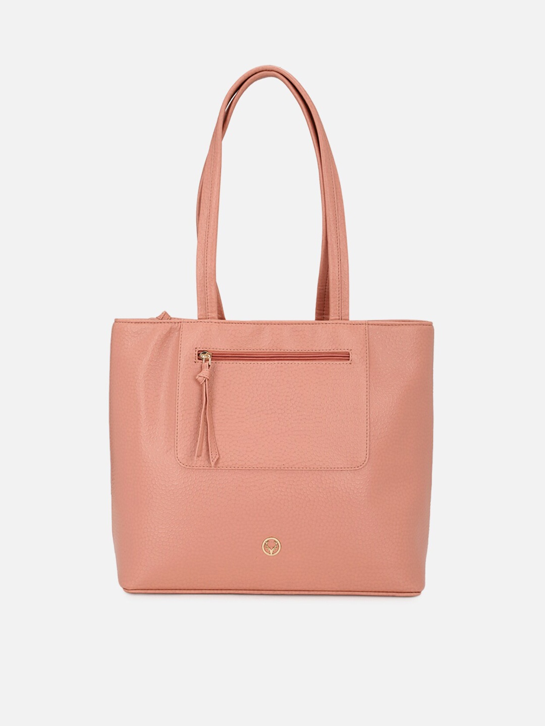 

Allen Solly Peach-Coloured PU Structured Shoulder Bag