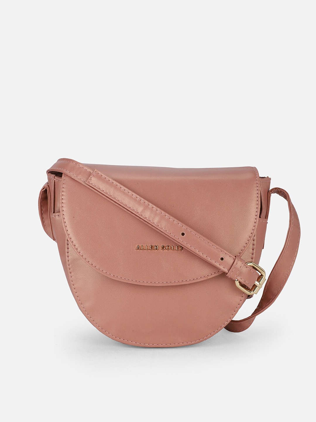 

Allen Solly Pink PU Half Moon Sling Bag