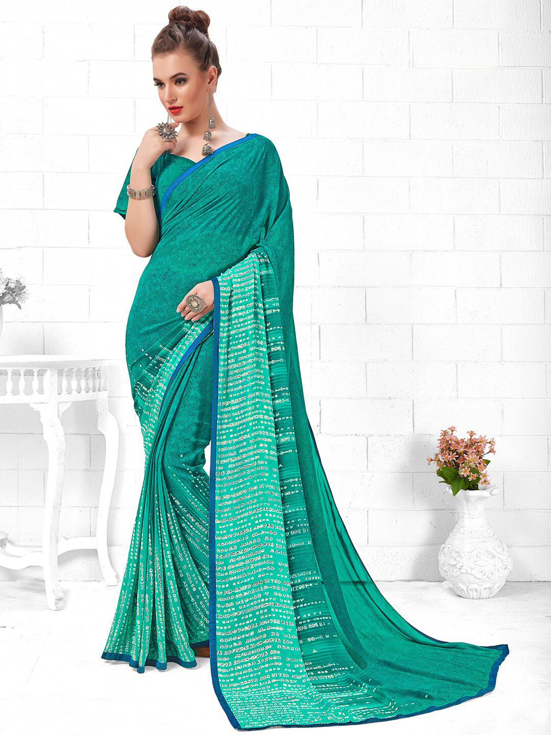 

Shaily Sea Green Saree