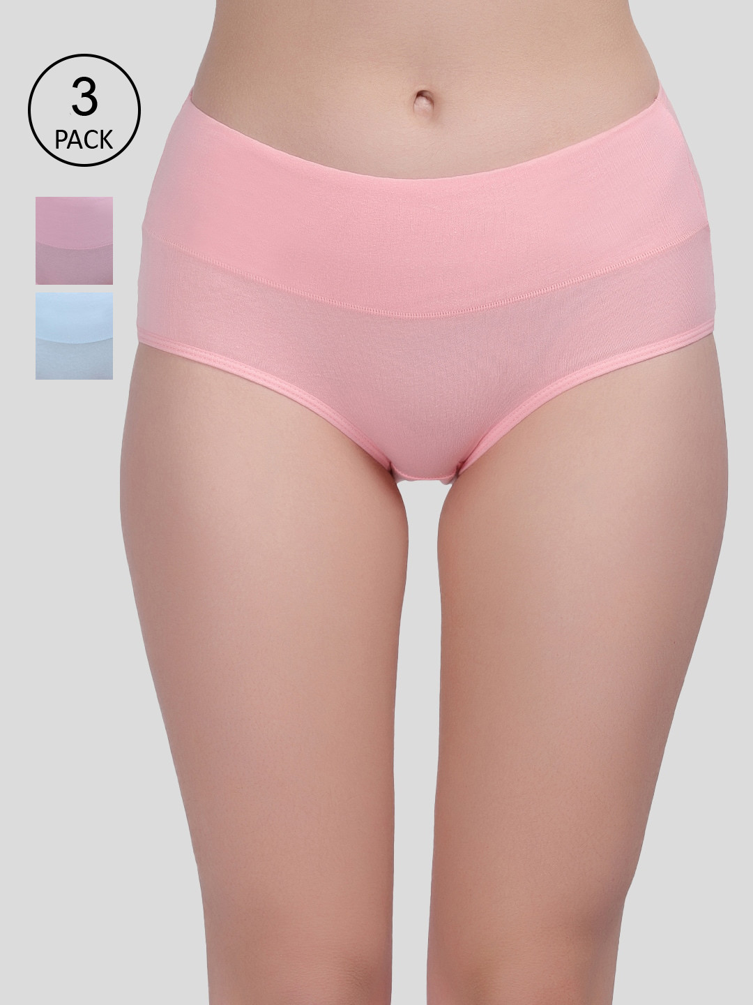 

Amour Secret Women Pack of 3 Solid Hipster Briefs, Peach