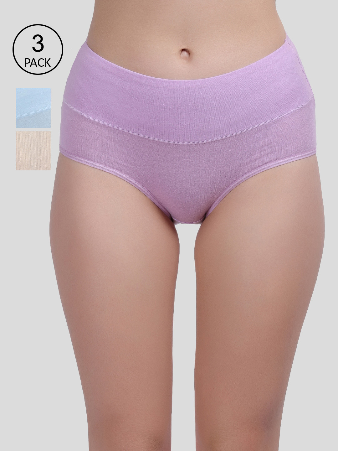 

Amour Secret Women Pack Of 3 Solid Cotton Briefs-P5088, Lavender