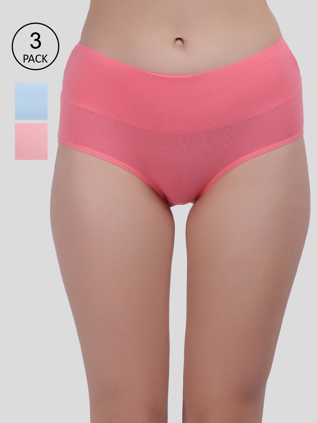 

Amour Secret Women Pack Of 3 Solid Hipster Briefs, Coral