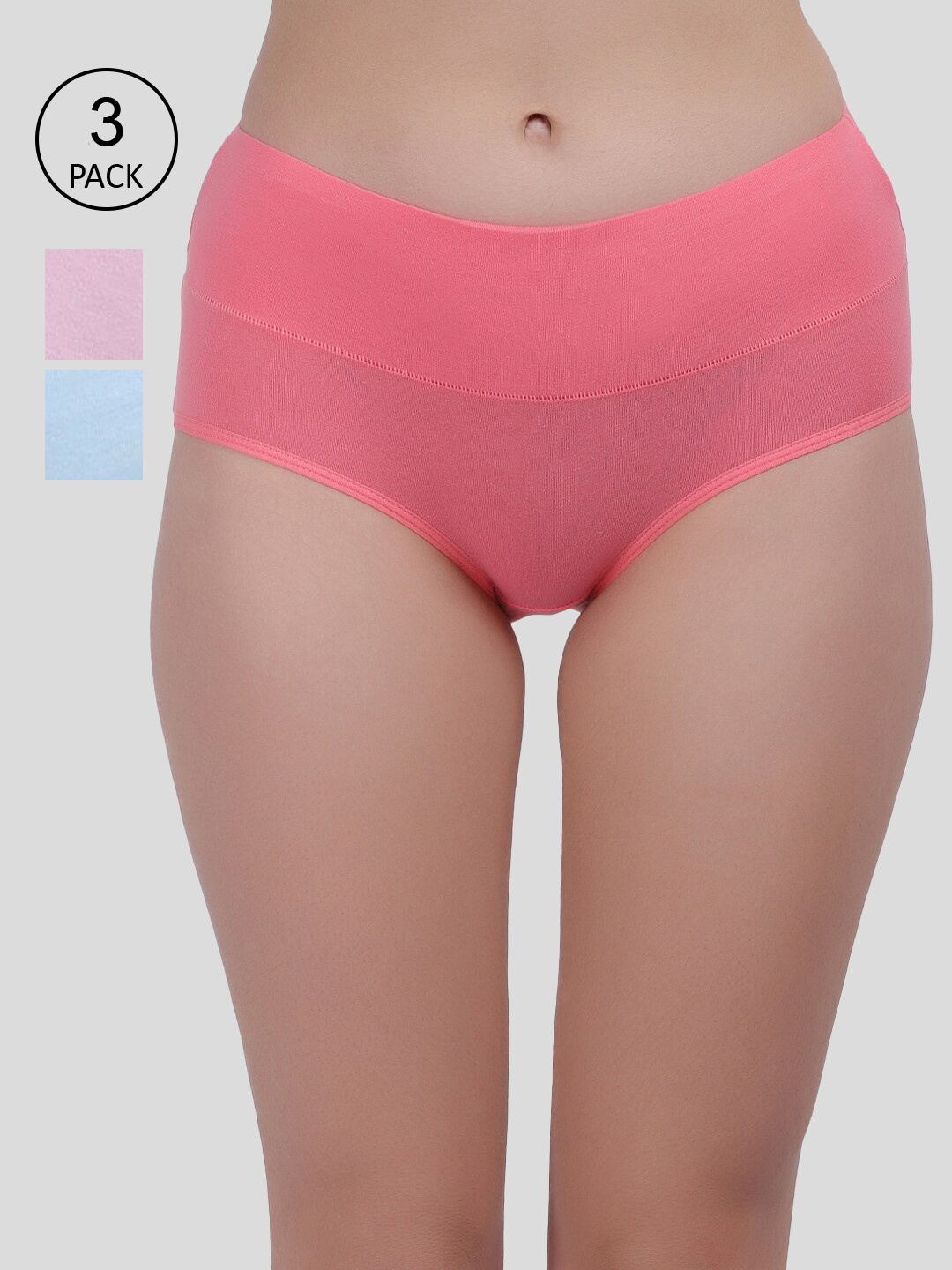 

Amour Secret Women Pack Of 3 Solid Hipster Briefs, Coral