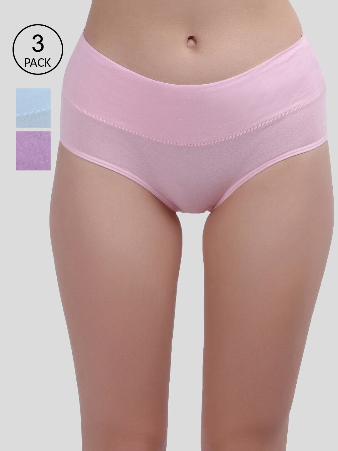 

Amour Secret Women Pack Of 3 Solid Hipster Briefs, Pink