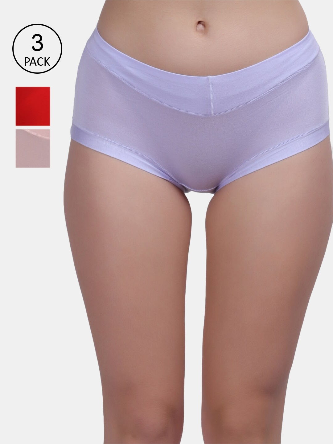 

Amour Secret Women Pack of 3 Solid Hipster Briefs, Purple
