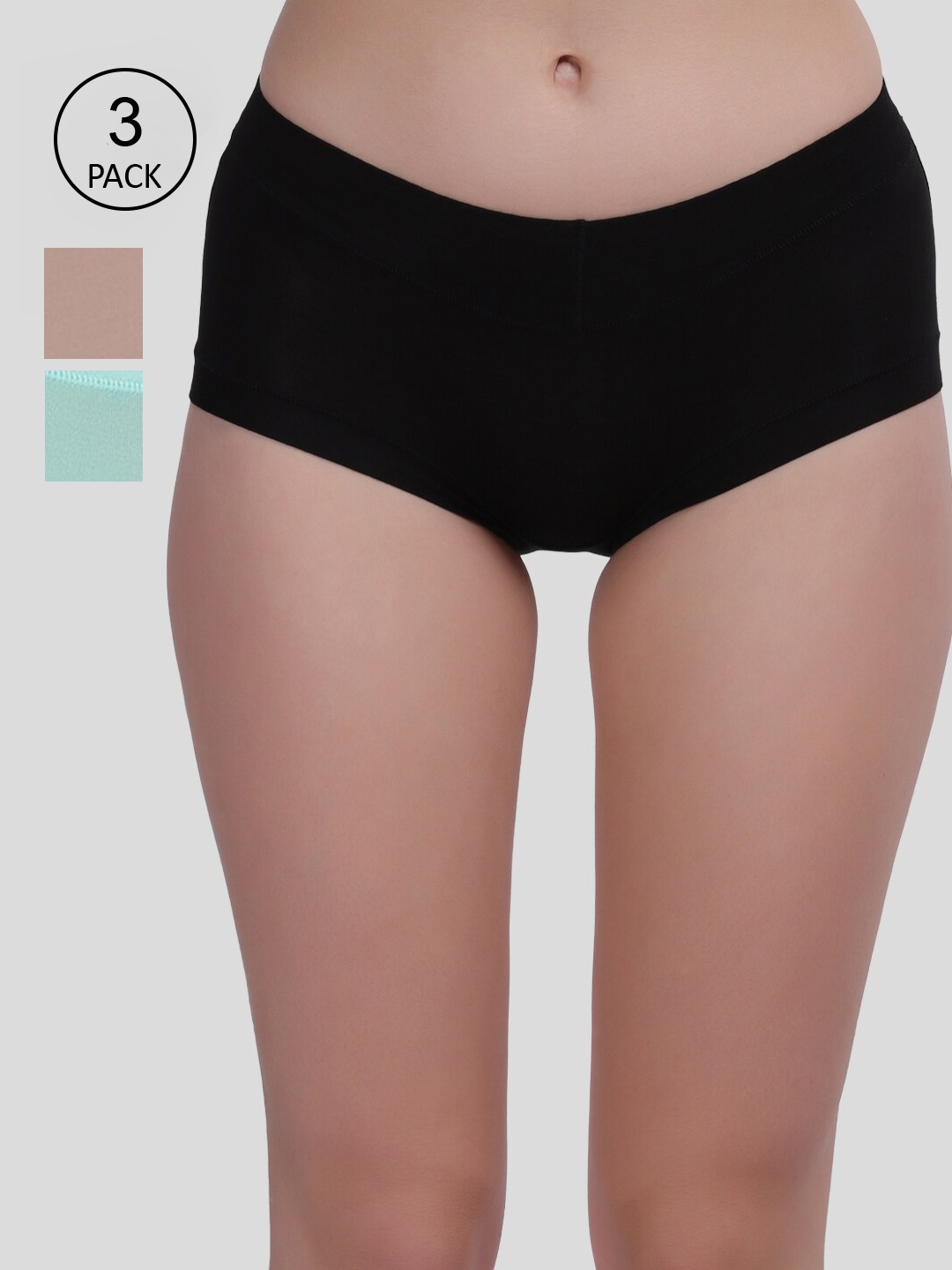 

Amour Secret Women Pack Of 3 Solid Hipster Briefs, Black
