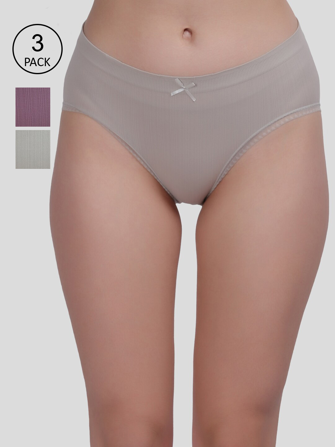 

Amour Secret Women Pack Of 3 Striped Hipster Briefs, Purple