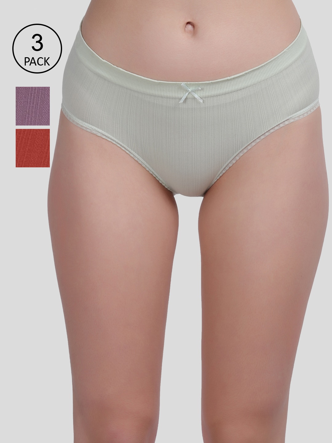 

Amour Secret Women Pack Of 3 Solid Hipster Briefs, Green