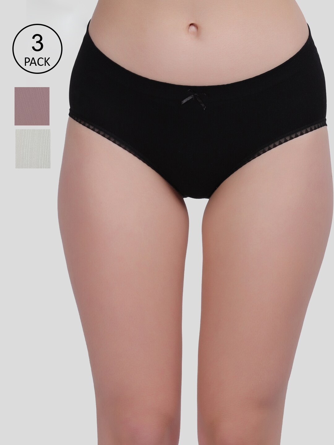 

Amour Secret Pack Of 3 Women Solid Hipster Briefs, Green
