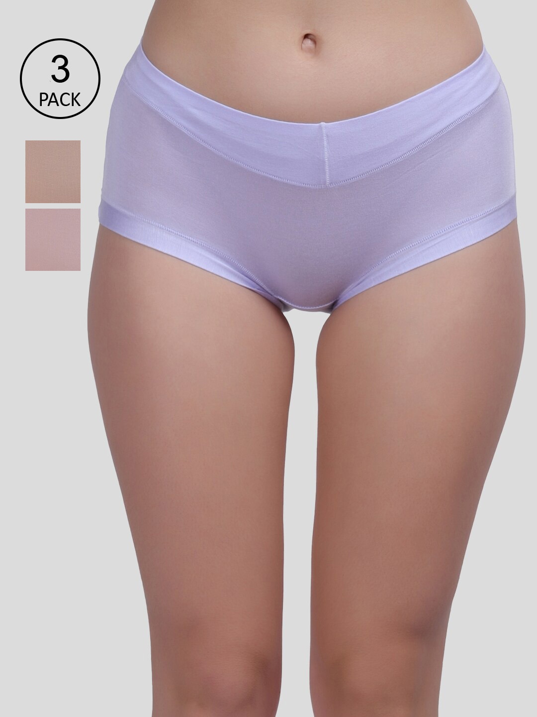 

Amour Secret Women Pack Of 3 Solid Hipster Briefs, Blue