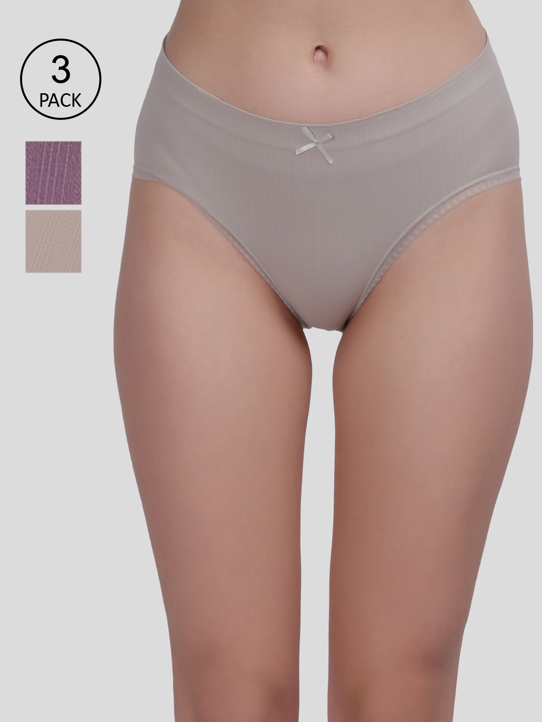 

Amour Secret Women Pack Of 3 Solid Anti Bacterial Hipster Briefs, Assorted
