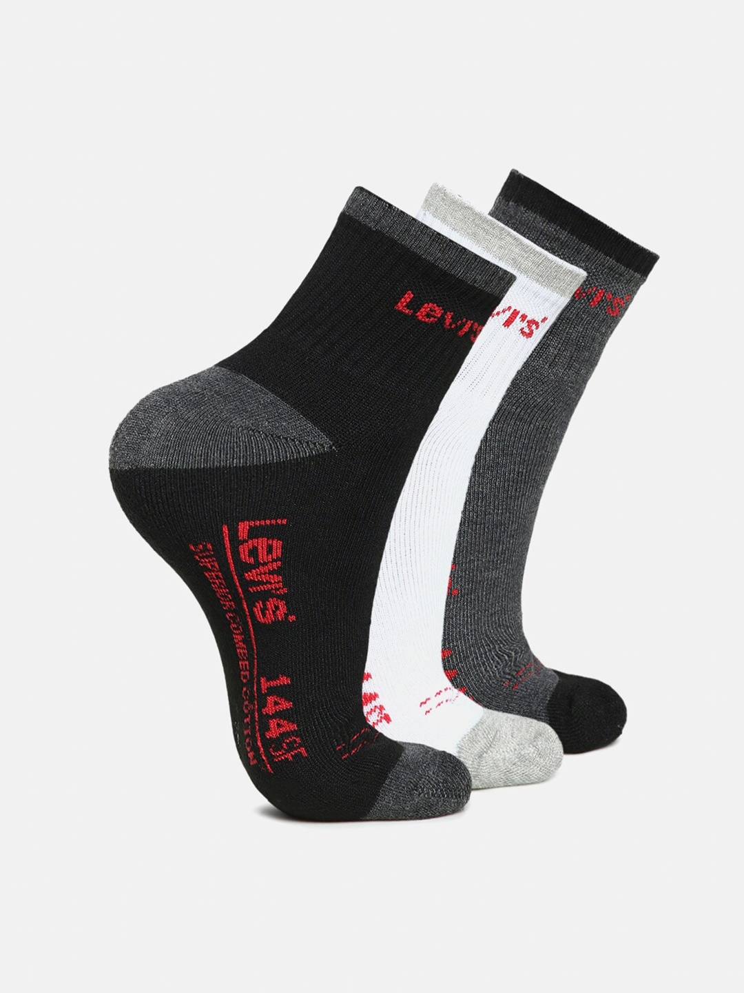 

Levis Men Pack Of 6 Solid Ankle-Length Socks, Black