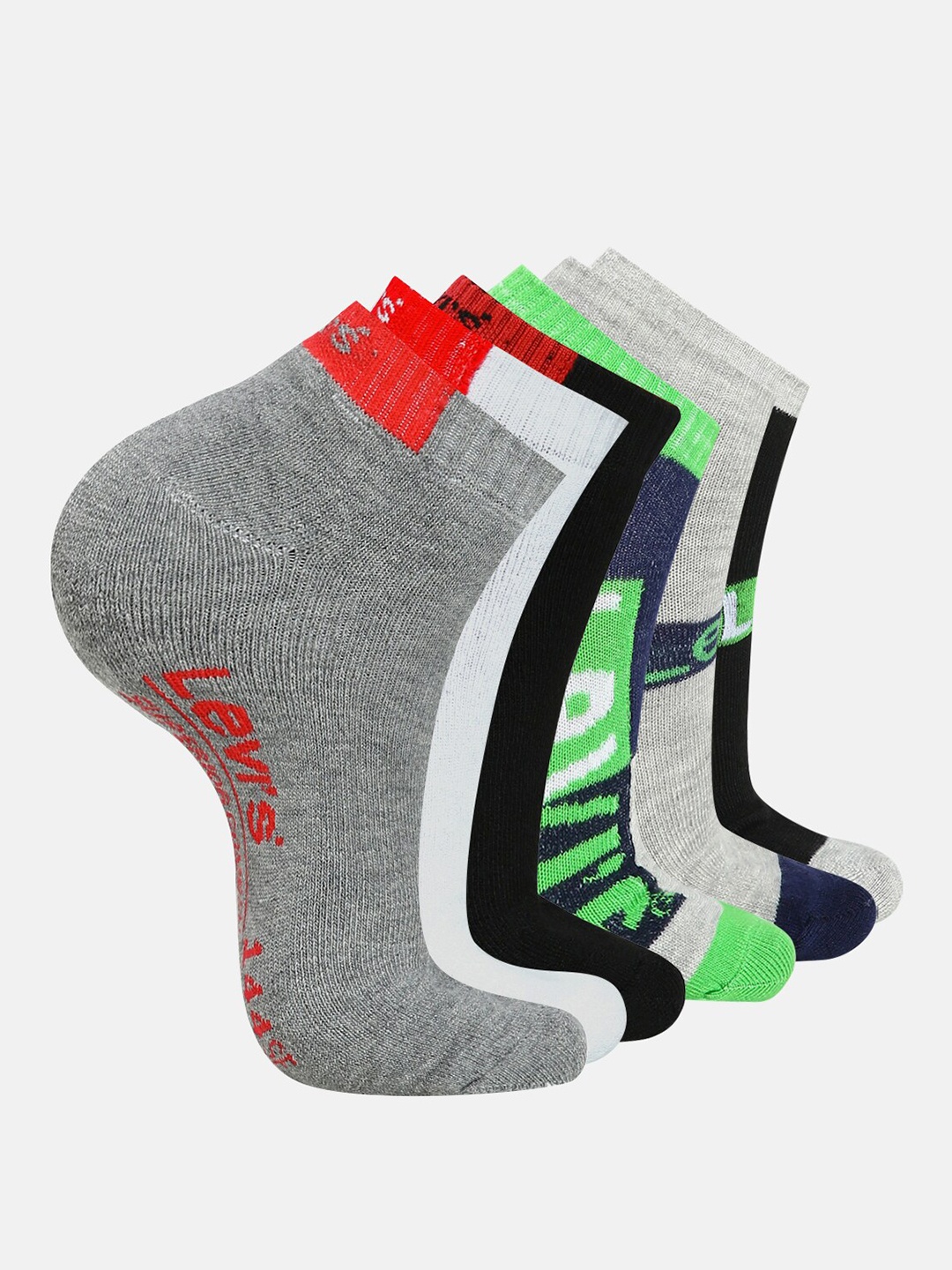 

Levis Men Pack of 6 Ankle Length Socks, Grey