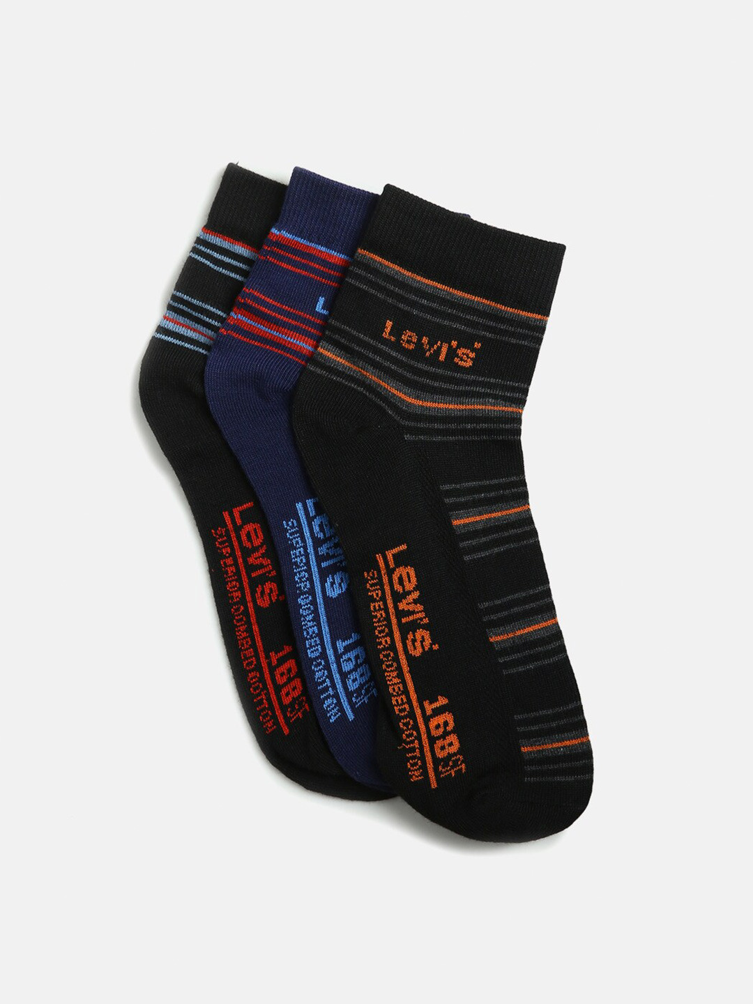 

Levis Men Pack of 6 Ankle Length Socks, Black