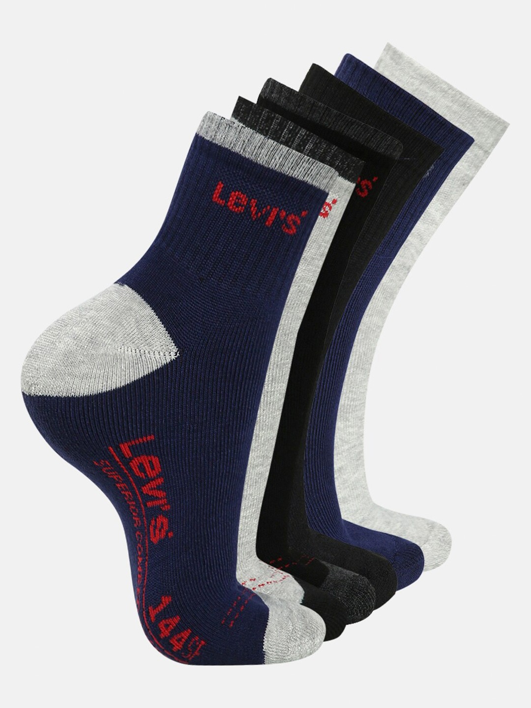 

Levis Men Pack Of 6 Multicolored Ankle-Length Socks, Multi