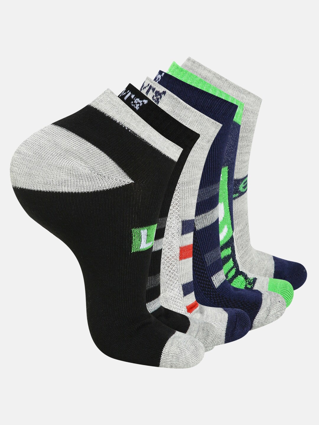 

Levis Men Pack Of 6 Multicolored Ankle-Length Socks, Multi