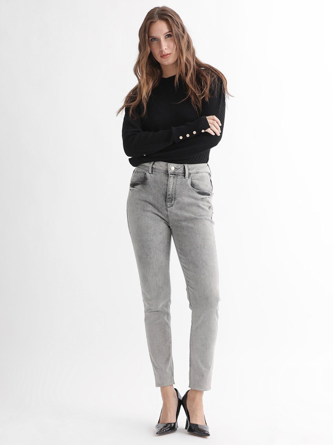 

RAREISM Women Grey High-Rise Jeans