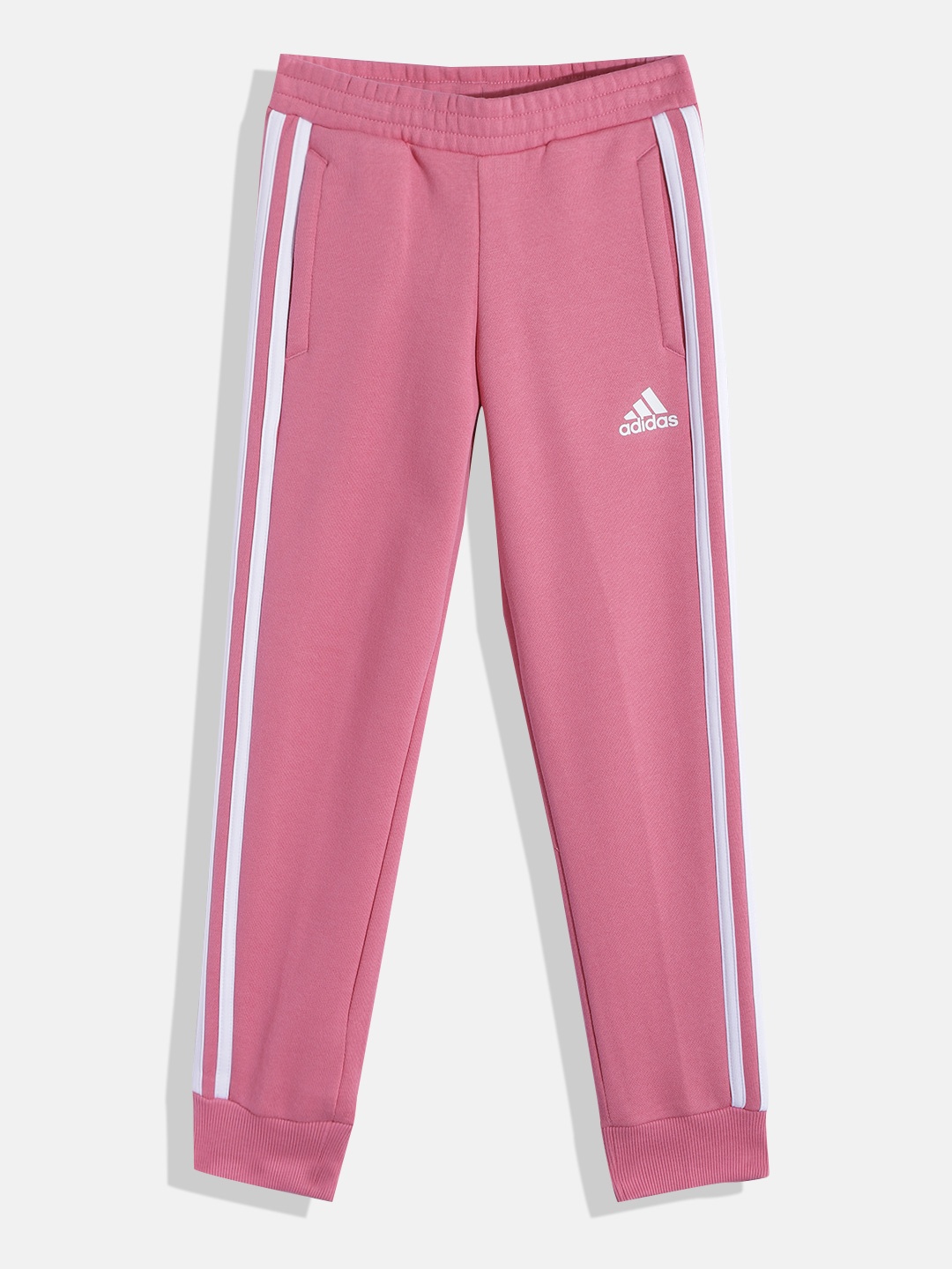

ADIDAS Girls Pink & White Brand Logo Print Detail 3S FL PNT Roston 116 Joggers