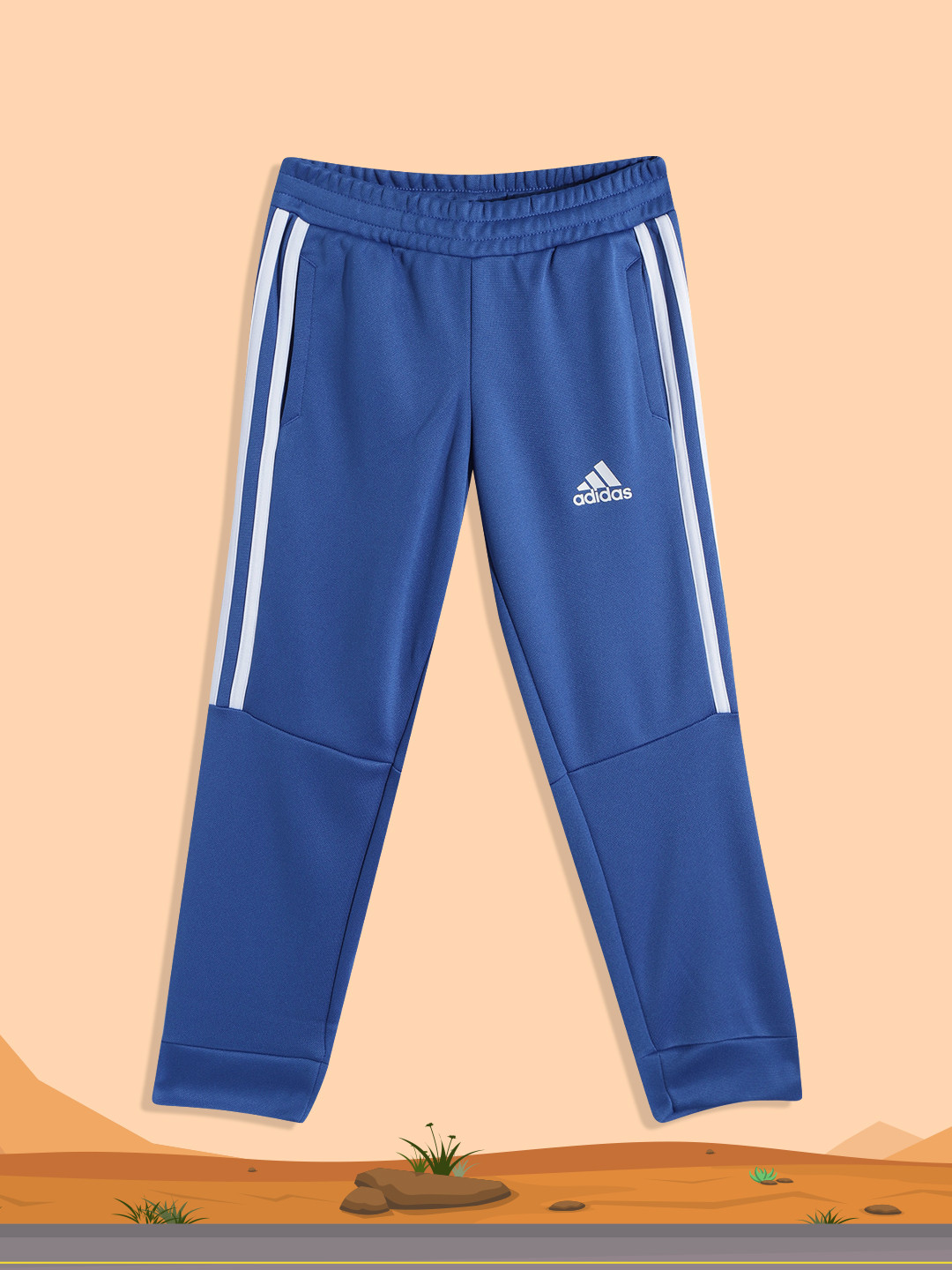 

ADIDAS Boys Blue Solid Brand Logo Print Detail Sid 3S 116 Joggers