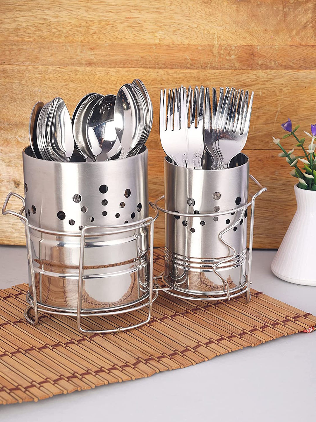 

ZEVORA Set Of 25 Silver- Colored Solid Steel Cutlery Set
