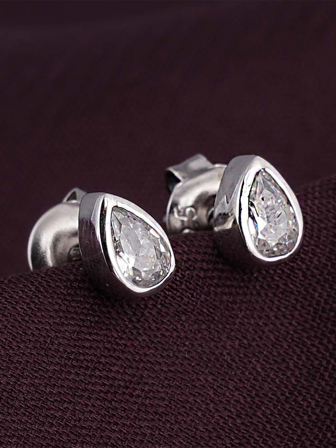 

PALMONAS 925 Sterling Silver Teardrop Shaped Studs Earrings
