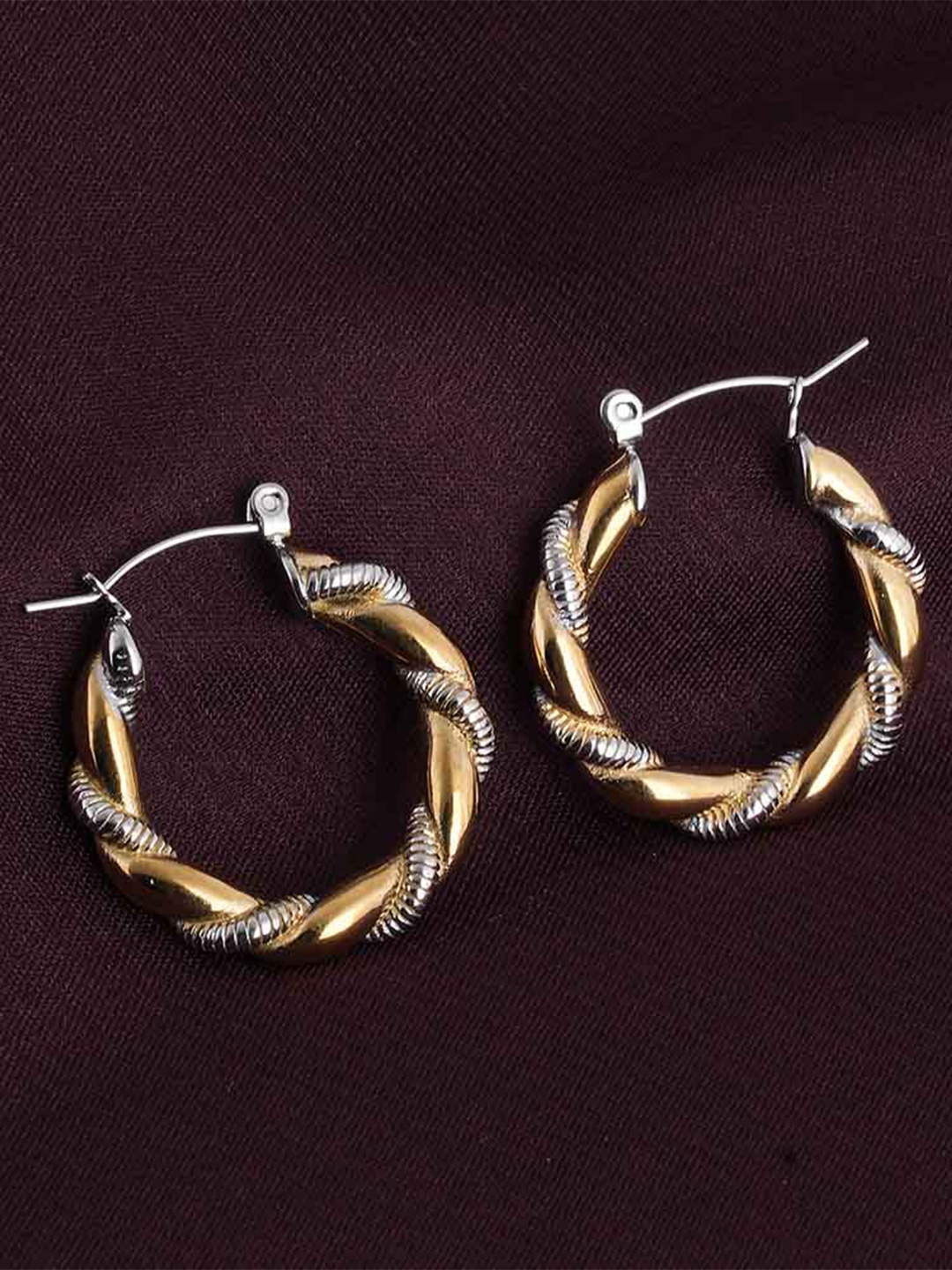 

PALMONAS Gold-Toned Circular Hoop Earrings