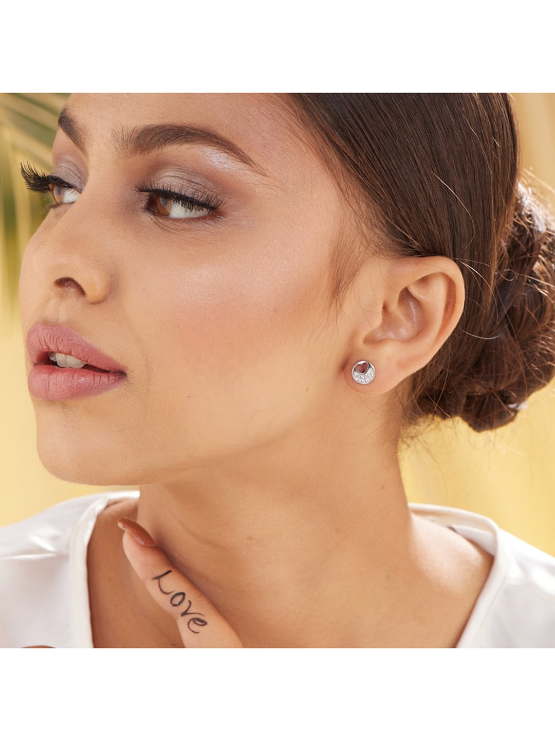 

PALMONAS Women Silver-Toned 925 Sterling Silver Studs Earrings