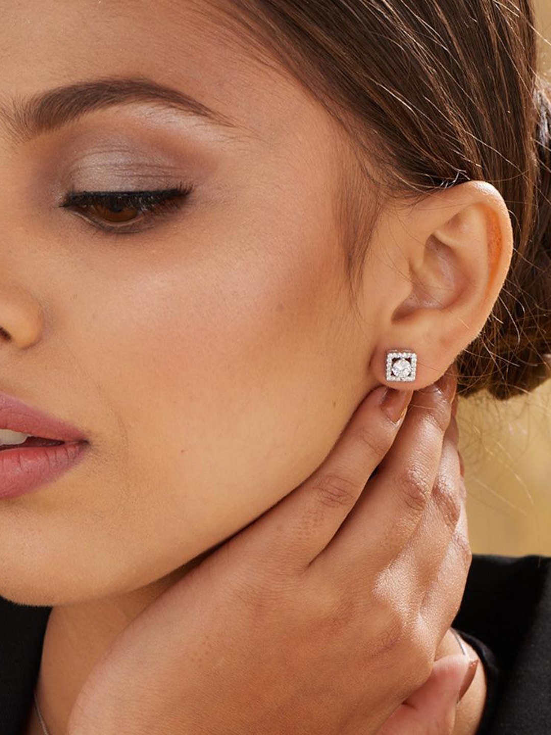 

PALMONAS 925 Sterling Silver Square Studs Earrings
