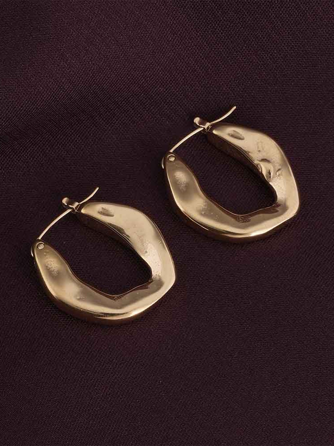 

PALMONAS Gold-Toned Spherical Hoop Earrings
