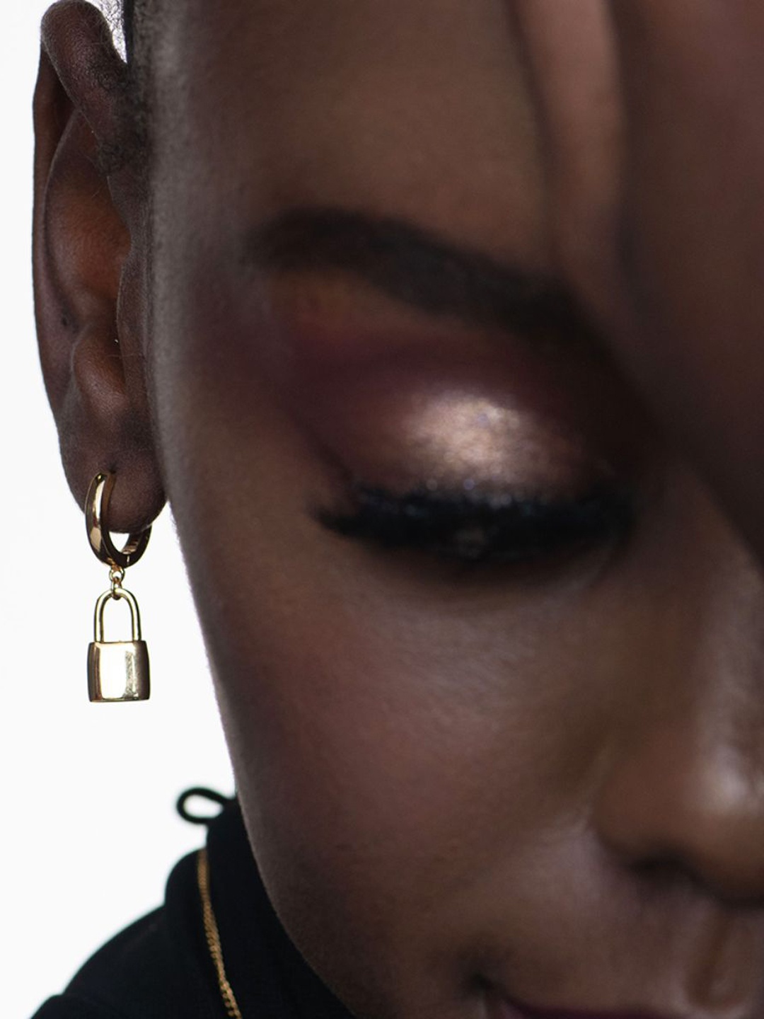 

PALMONAS Gold-Toned Spherical Drop Earrings