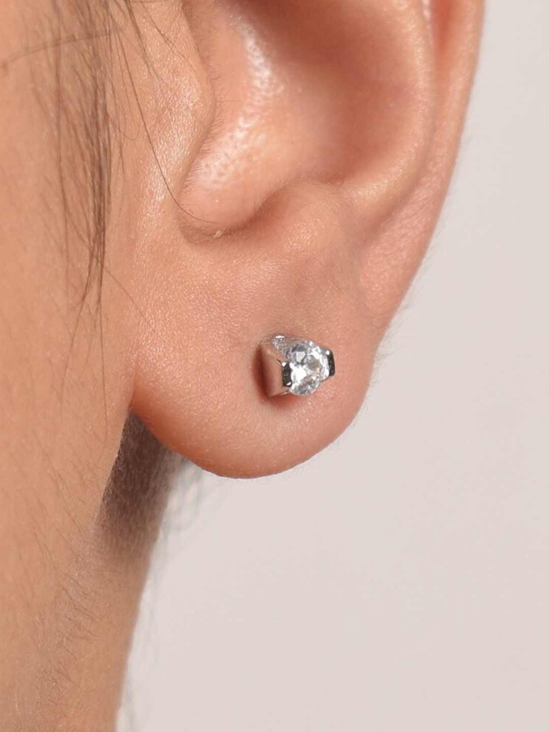 

PALMONAS 925 sterling silver White Diamond Shaped Studs Earrings