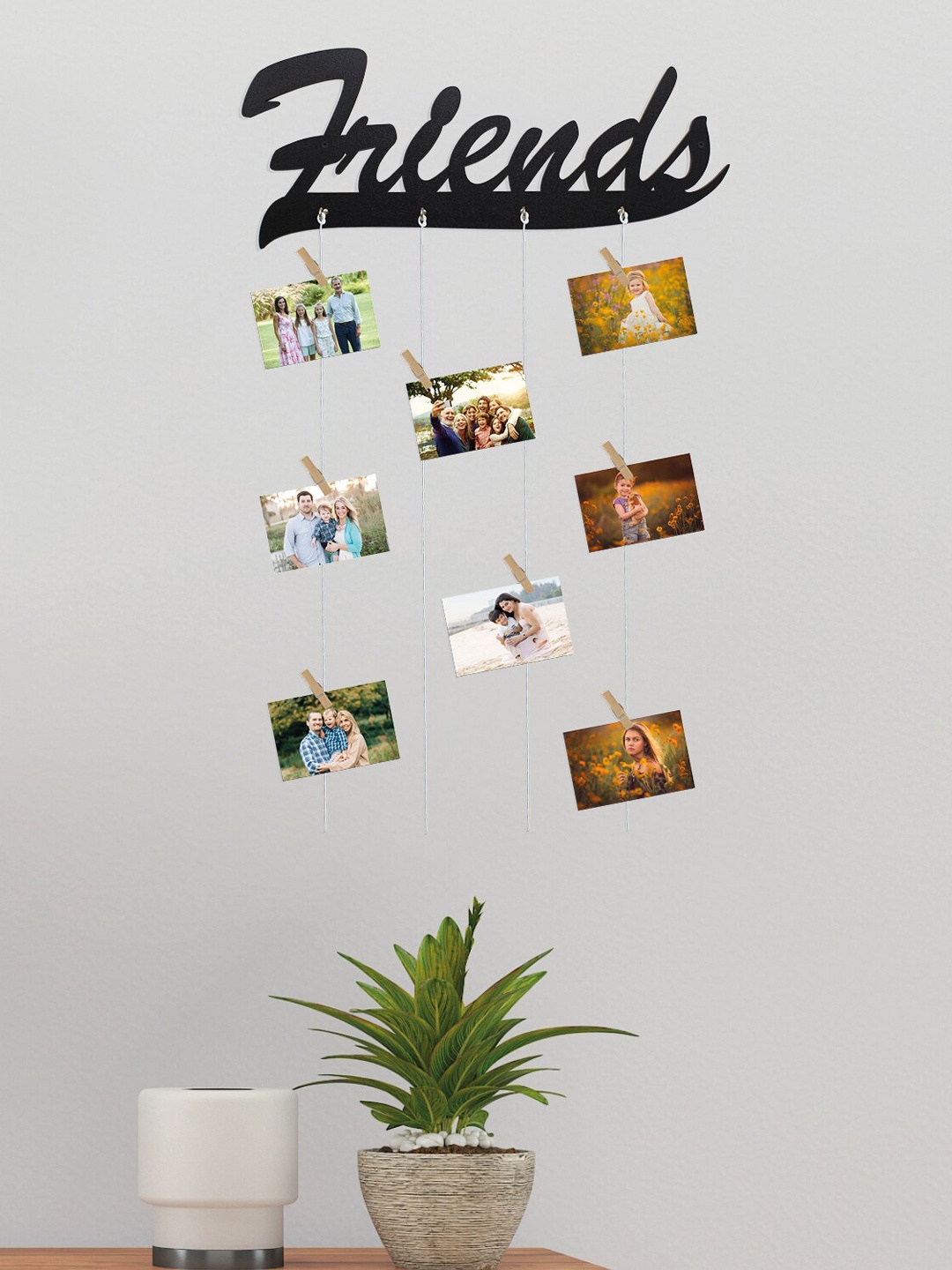 

RANDOM 8 Wooden 8 - Picture Hanging Photo Frame Clips, Black