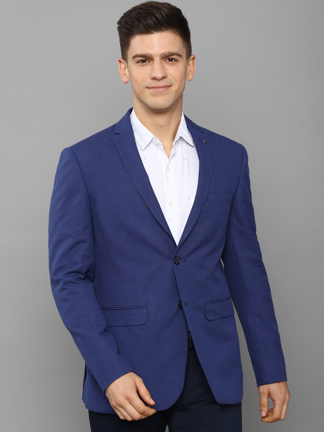 

Allen Solly Men Blue Solid Slim-Fit Single Breasted Casual Blazer