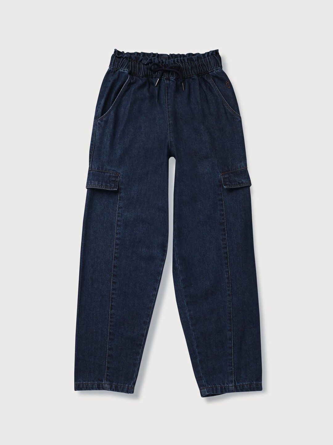 

Gini and Jony Girls Navy Blue Solid Elasticated Jeans
