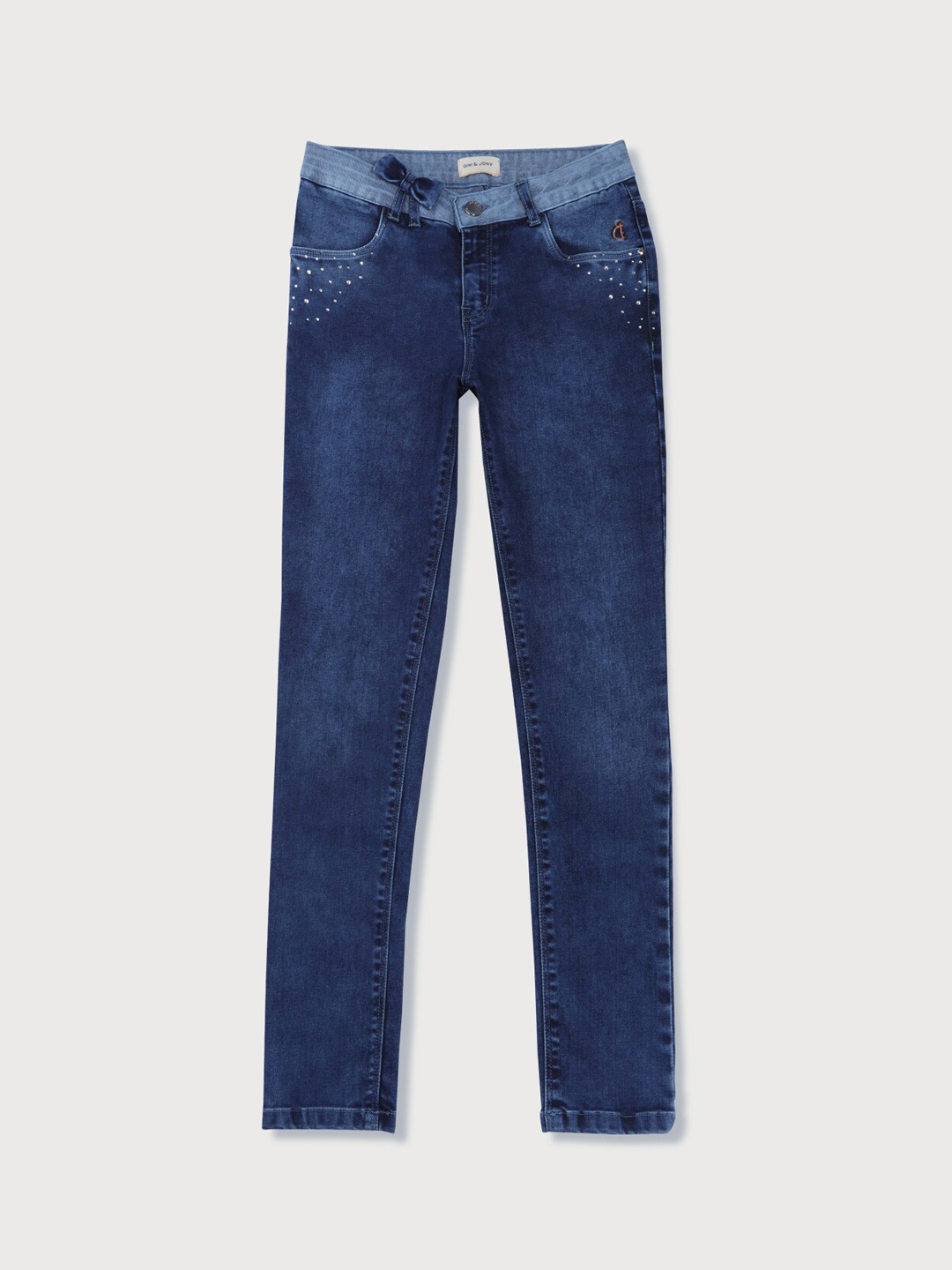 

Gini and Jony Girls Navy Blue Light Fade Jeans