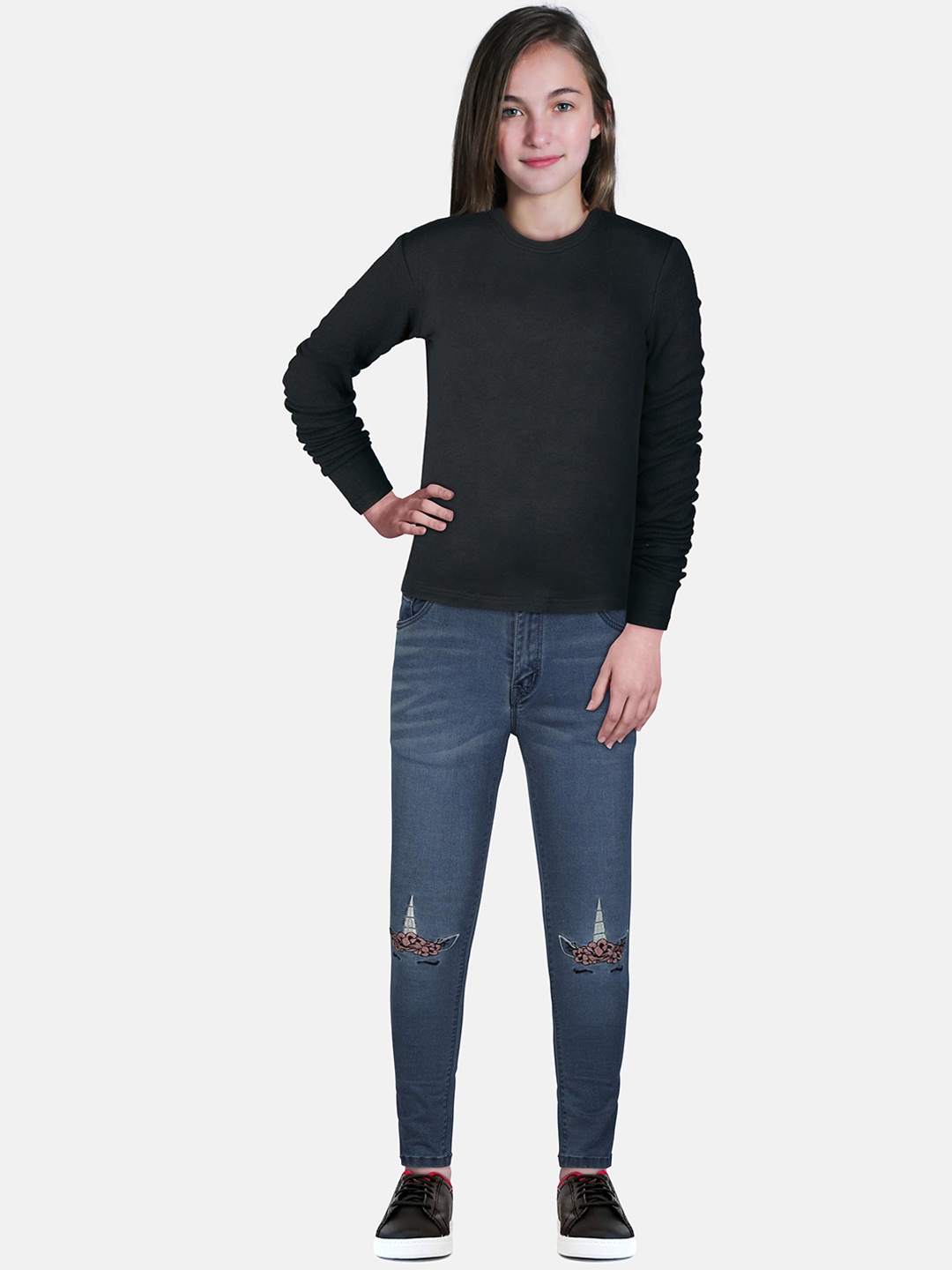 

Gini and Jony Girls Blue Mid Rise Jeans