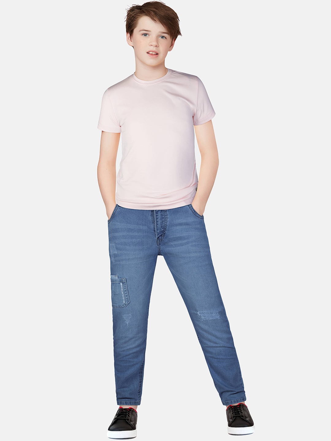 Gini and Jony Boys Blue Low Distress Light Fade Jeans