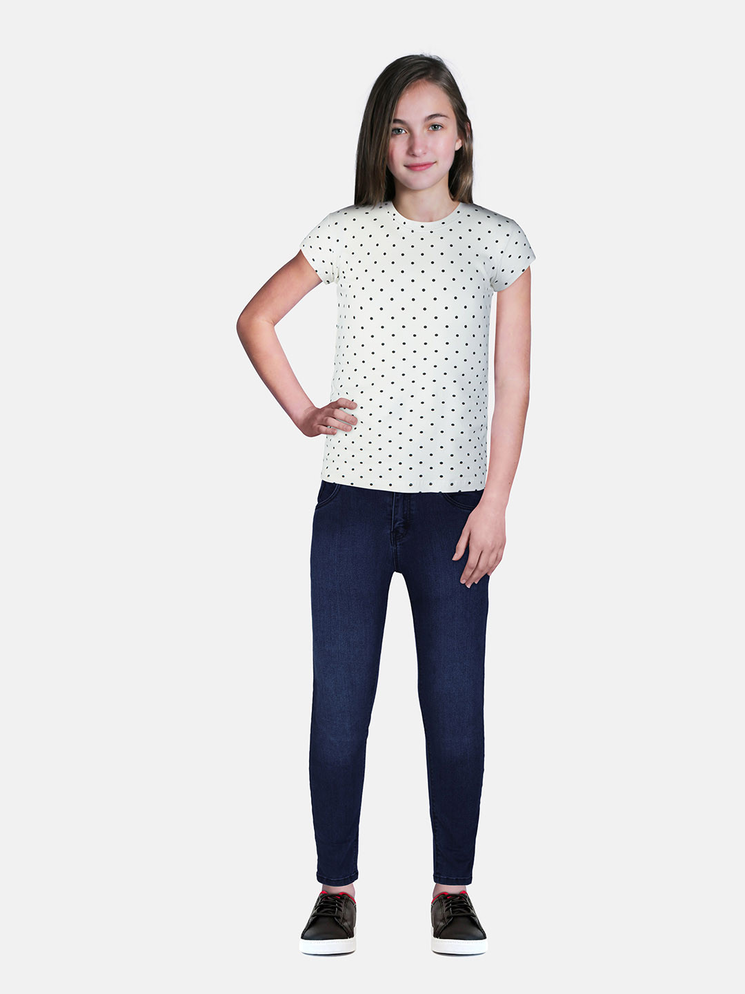 

Gini and Jony Girls Navy Blue Cotton Jeans